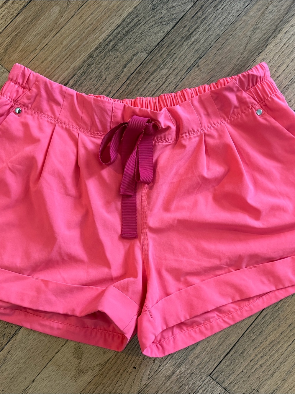 lululemon athletica Coral Pink Drawstring Athletic Shorts